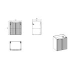 Set armoire Comad Nova Black NOVA BLACK D2 82-50-2D, plan de travail Comad Nova Black NOVA BLACK B 89-50