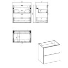 Set armoire Comad Nova Oak NOVA OAK A 82-60-2S, lavabo Comad Wiki UN-WIKI-SW, NOVA OAK A 89-60