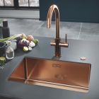 Set mitigeur de cuisine Grohe Essence 30270DL0, évier en acier inoxydable Grohe K700U 31574DL1, 40535DL0