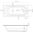 Set baignoire rectangulaire Oltens Lykke 10012000, siphon de baignoire Oltens Oster 03001100