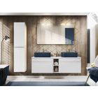 Zestaw Comad Adel White szafka 80x46 cm podumywalkowa wisząca biała z blatem, umywalką, szafką boczną i lustrem SET -ADW B 80 CM ANNA 2