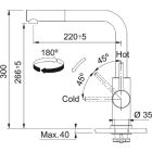 Set mitigeur de cuisine Franke Smart Glenda 115.0706.986, distributeur de savon Franke Atlas 112.0717.084