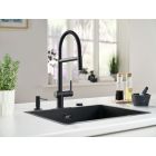 Set mitigeur de cuisine Franke Active Semi Pro Spray 115.0653.409, distributeur de savon Franke Active SM 119.0547.906