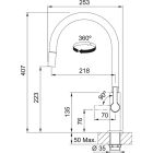 Set mitigeur de cuisine Franke Maris Slim J Pull-Out 115.0728.389, distributeur de savon Franke Active SM 119.0547.906