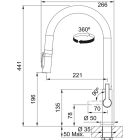 Set mitigeur de cuisine Franke Maris Slim Clear Water J Pull-Out 120.0736.603, distributeur de savon Franke Atlas 112.0717.103