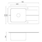 Set évier granit-acier inoxydable Quadron Edward FUS_E7844BI_3623500BS, insert d'égouttage Quadron Q R3825GR_MP