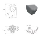 Set cuvette WC avec abattant à descente lente Cersanit Crea S701-927, châssis encastré avec bouton de chasse d'eau Cersanit S701-779