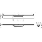 Set élément extérieur d’évacuation Hansgrohe RainDrain Flex 56043000, kit de montage Hansgrohe uBox Universal 1000180