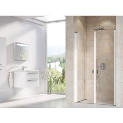 Ravak Chrome porte de douche 120 cm à ouverture basculante blanc brillant/verre transparent 0QVGC10LZ1