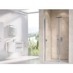 Ravak Chrome porte de douche 120 cm à ouverture basculante blanc brillant/verre transparent 0QVGCC00Z1