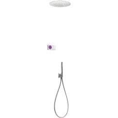 Tres Shower Technology ensemble de douche encastré avec thermostat oui chrome-blanc 092.865.55