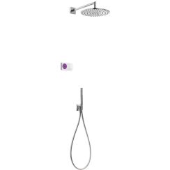 Tres Shower Technology ensemble de douche encastré avec thermostat oui chrome-blanc 092.865.58