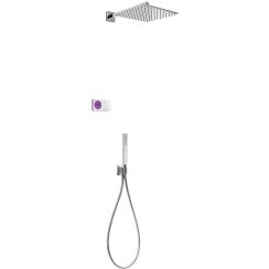 Tres Shower Technology ensemble de douche encastré avec thermostat oui chrome-blanc 092.865.63