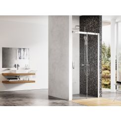 Ravak Matrix porte de douche 110 cm coulissant aluminium brillant/verre transparent 0WPD0C00Z1
