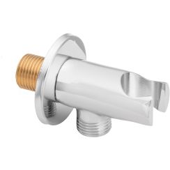 Invena Samba Plus raccord coudé avec support chrome SC-P1-002