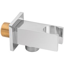Invena Samba Plus raccord coudé avec support chrome SC-P1-033