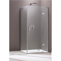 Huppe Aura Elegance 4-kąt drzwi prysznicowe na wymiar 110 cm uchylne srebrny połysk/szkło przezroczyste 400480.092.322sze1100wys1900