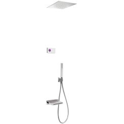 Tres Shower Technology ensemble de douche encastré avec thermostat oui chrome-blanc 092.863.15
