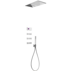 Tres Shower Technology ensemble de douche encastré avec thermostat oui chrome-blanc 092.864.08