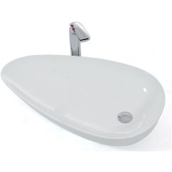 Rea Greta lavabo 76.6x43 cm à poser blanc REA-U1500