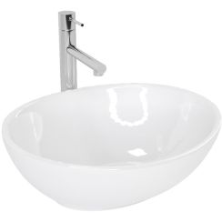Rea Sofia lavabo 41x34.5 cm ovale à poser blanc REA-U0133
