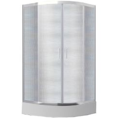Besco Modern 185 cabine de douche 80x80 cm semi-circulaire chrome brillant/verre mat MP-80-185-M