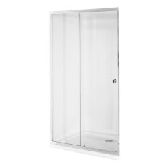 Besco Duo Slide porte de douche 140 cm coulissant chrome brillant/verre transparent DDS-140
