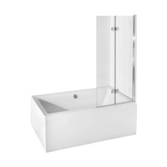 Besco Prestigio paroi de baignoire 80 cm deux pièces chrome brillant/verre transparent PP-2S