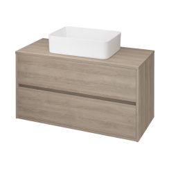 Cersanit Crea szafka 100 cm wisząca z blatem dąb S924-012