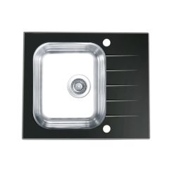 Alveus Vitro évier en verre et acier inoxydable 60x50 cm acier 1114557