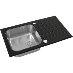 Alveus Vitro évier en verre et acier inoxydable 78x43.5 cm acier 1114558