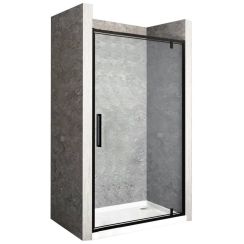 Rea Rapid Swing drzwi prysznicowe 100 cm uchylne czarny półmat/szkło przezroczyste REA-K6410