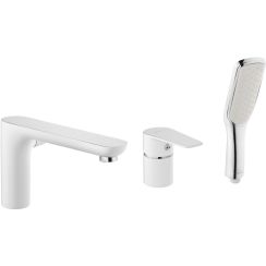 Invena Dokos mitigeur bain-douche pour baignoire chrome-blanc BW-19-S02