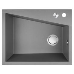 Laveo Grenada évier en granit 60x48 cm gris/graphite/onyx SBG510T