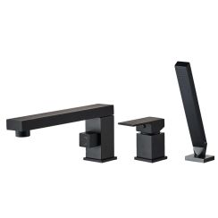 Rea Glen Black bateria wannowo-prysznicowa 3-otworowa czarny mat REA-B6630