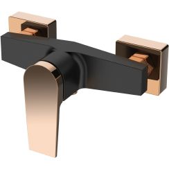 Invena Midnight mitigeur de douche murale noir-doré BN-35-014