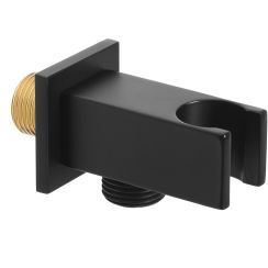 Invena raccord coudé avec support chrome SC-P1-041