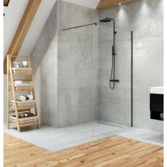 New Trendy Velio Black ścianka prysznicowa 120 cm czarny mat/szkło przezroczyste D-0145B