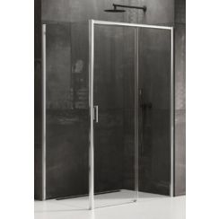 New Trendy Prime cabine de douche 100x80 cm rectangulaire chrome brillant/verre transparent D-0299A/D-0123B