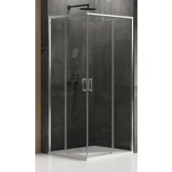 New Trendy Prime cabine de douche 90x80 cm rectangulaire chrome brillant/verre transparent D-0294A/D-0297A