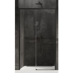 New Trendy Prime porte de douche 120 cm coulissant noir mat/verre transparent D-0320A