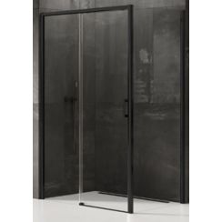 New Trendy Prime cabine de douche 100x90 cm rectangulaire noir mat/verre transparent D-0316A/D-0129B