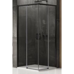New Trendy Prime cabine de douche 100x100 cm carrée noir mat/verre transparent D-0316A/D-0317A