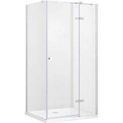 Besco Pixa cabine de douche 90x90 cm carrée chrome brillant/verre transparent PKP-90-195-C