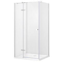 Besco Pixa cabine de douche 90x90 cm carrée chrome brillant/verre transparent PKL-90-195-C