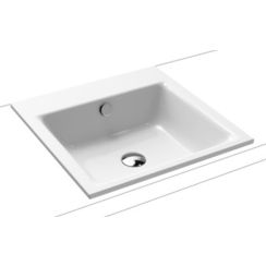 Kaldewei Puro lavabo 46x46 cm carrée encastrée blanc 900006003001