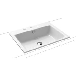 Kaldewei Puro lavabo 60x46 cm rectangulaire encastrée blanc brillant 900106033001