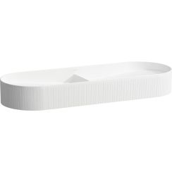 Laufen Sonar lavabo 100x37 cm semi-circulaire à poser blanc brillant H8123490001121