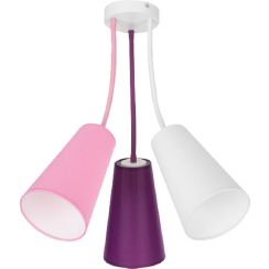 TK Lighting Wire Kids lampe suspendue 3x15 W blanc-rose-violet 1711