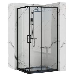 Rea Punto kabina prysznicowa 100x80 cm prostokątna czarny półmat/szkło przezroczyste REA-K4806